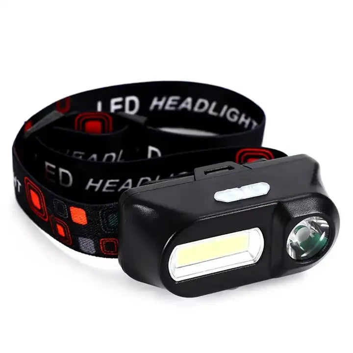 Helius  Mini XPE+COB LED Headlamp USB Rechargeable Flashlight Torch Use 18650 Battery Camping Head Lamp Fishing Headlight