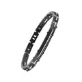 New Fashion Non Tarnish Waterproof Dainty Zirconia Black Bangles Jewelry Fine Stainless Steel Bracelet Men