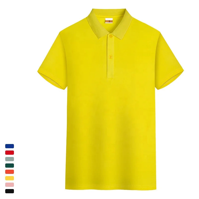 Men's Luxury Casual Short Sleeve Workwear for  Shirts Custom Logo Yellow Floral Pattern T-Shirt Knitted Fabric