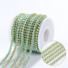 High-Quality Glass Rhinestone Crystal Chain Dense Claw Color Diamond Chain Diy Jewelry Accessories Rhinestone Claw Chain
