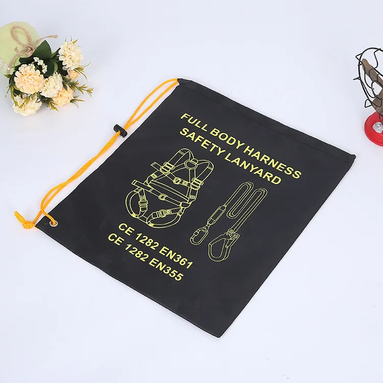 Custom Eco-Friendly Polyester Cloth Drawstring Backpack with Long Handle for Sports Football Dust Shoe Shopping