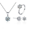 Zircon Accessories 3PCS/Set Jewelry Simple Fashion Necklace Ring Earrings Wedding Accessories