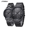 Watch Manufacturers in China Waterproof Quartz Couple Watches with Black Stainless Steel Straps Watch Lover's Gifts