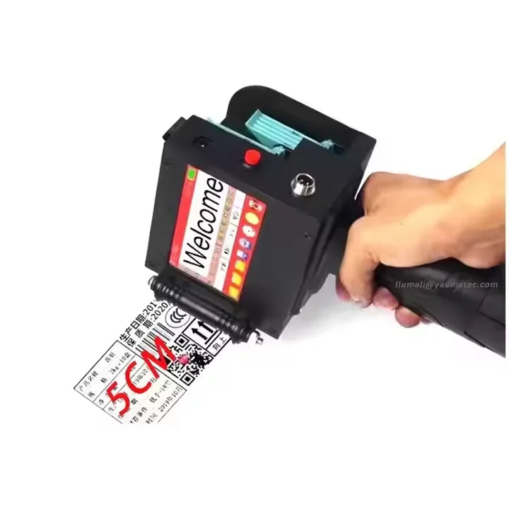 YAOMATEC 5CM Handheld Inkjet Printer Variable QR Barcode Date Number  Logo Expiry  Portable Thermal Inkjet Printer