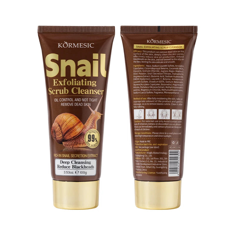 KORMESIC Private Label Facial Cleanser Silicone-Free Deep Cleansing Oil Control and Vitamin C Snail Collagen Face Wash