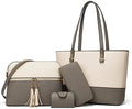 4 Pcs Set Luxury Fashion Shopping Purses Sport Travel Shoulder Tote Leather Bag for Women