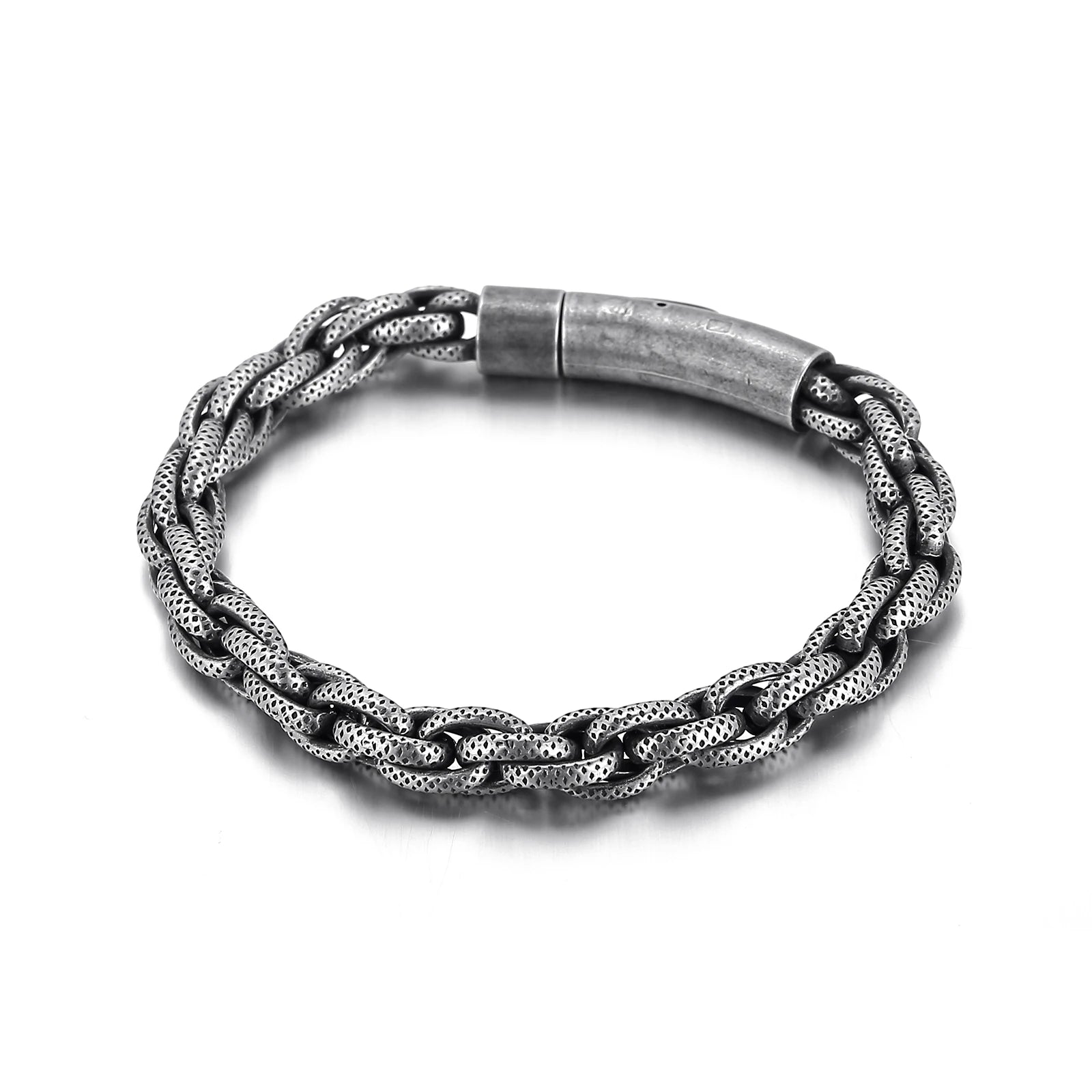 KALEN Vintage Bracelets Buckle Men Cuff Bangle 316L Stainless Steel Bracelet Jewelry