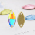 DIY Wedding Dress Decoration Horse Eye Flat Bottom Double Hole with Loose Rhinestones for Personalized Designs