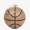 Trendy Rhinestone Crystal Football Basketball Purse Big Capacity New Style Handbags for Women Ladies Basketball Bag