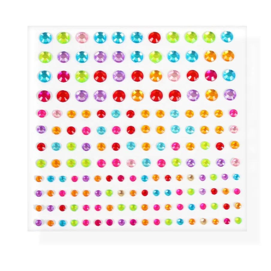 Fashion Children's Party Show Makeup Eye Drill Bright Crystal Face Gem Colorful Rhinestone Stickers Makeup Activity Stage