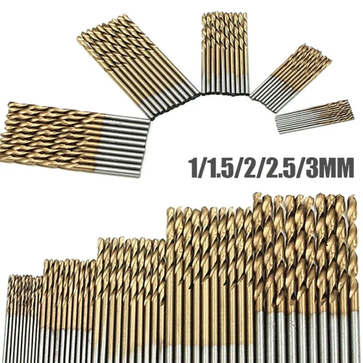 50PCS Din338 M35 Fully Ground HSS Roast Yellow Cobalt Twist Drill Bit for Stainless Steel and Hard Metal Steel Drilling