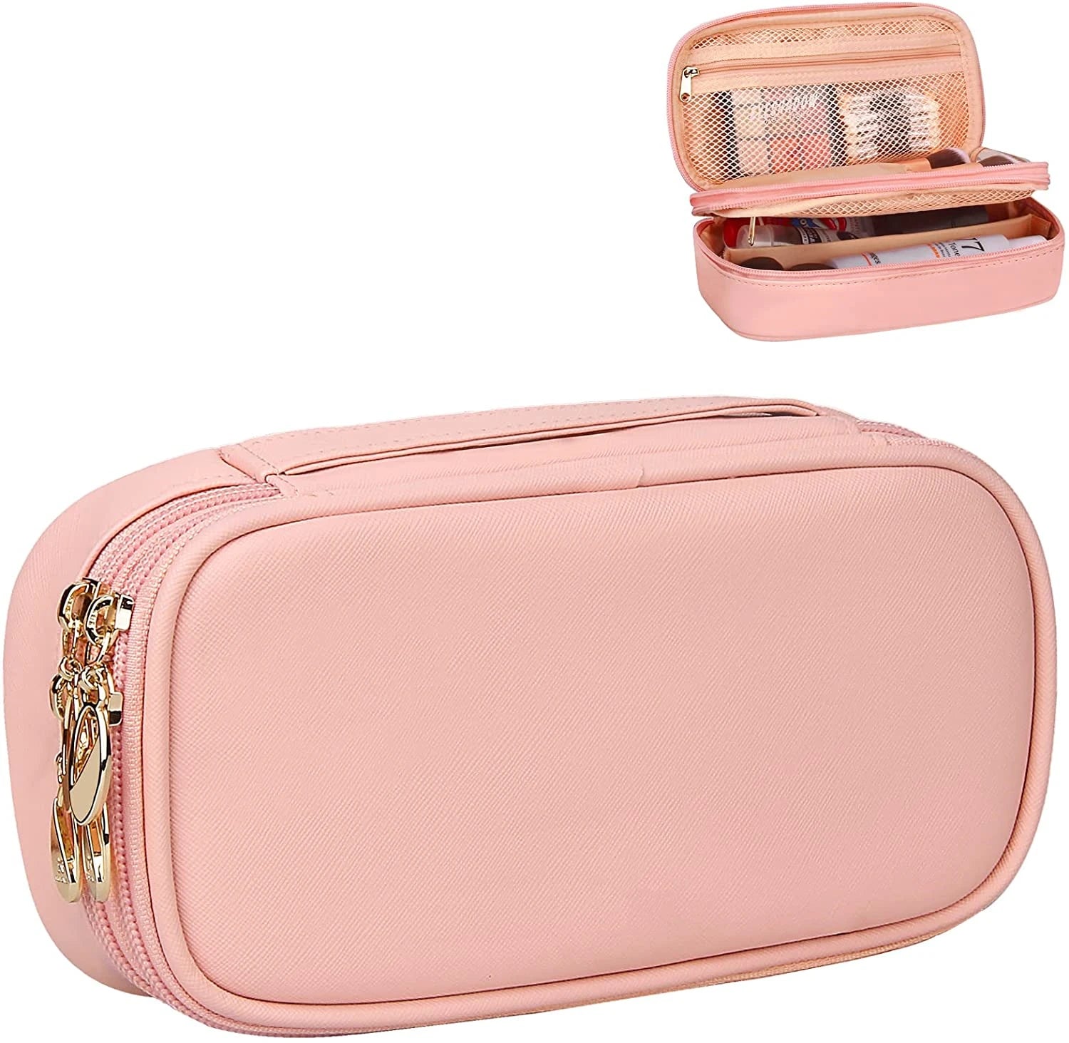 Water-Resistant PVC for Toiletry Pouch for Women Girls Beauty Makeup Bag Organizer Zipper Closure Travel Cosmetic Bag