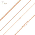 2mm FJ Fallon Fashion Jewelry Spiga Wheat Chain Plated in Rose Gold Brass Based