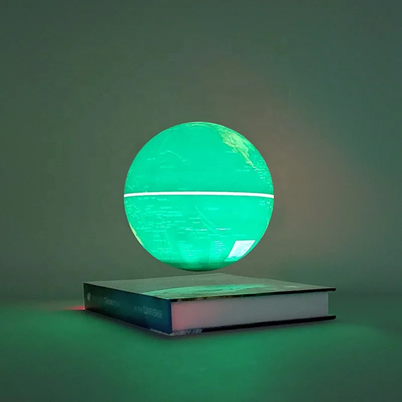 Modern Style Unique Home Decorative Desktop Book Base RGB LED Illuminated World Earth Magnetic Levitation Floating Globe