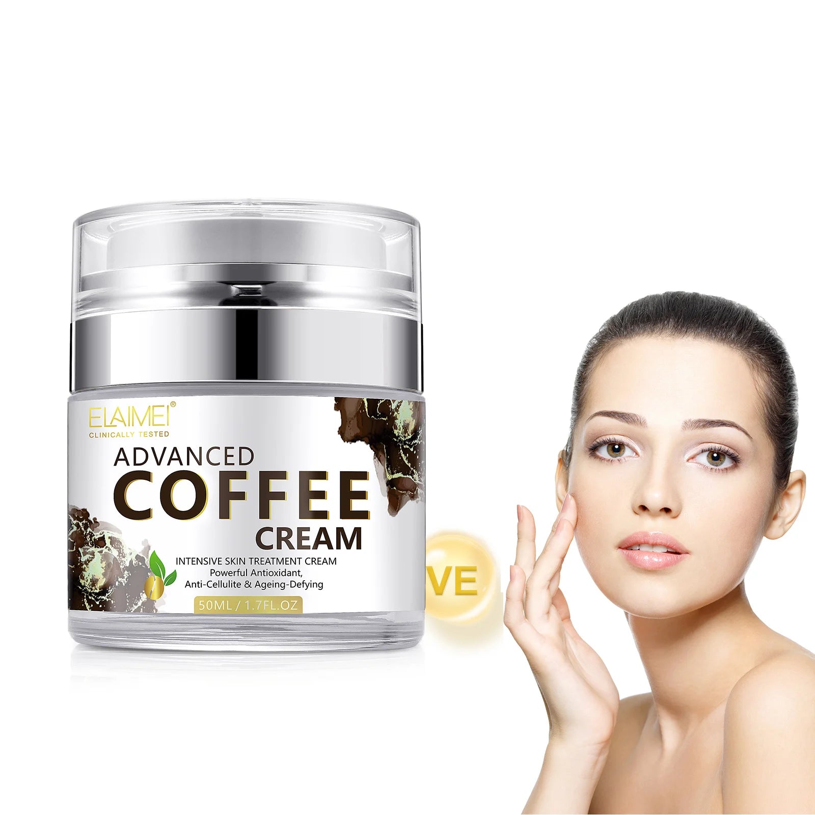 ELAIMEI Advanced Coffee Face Cream Skin Care Intensive Anti-Aging Anti Wrinkle Moisturizing Coffee Cream for Women