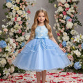 Elegant Style Green Fluffy Prom Dresses for Evening Banquet Multi-layered Flower Girl Wedding Dress for Children 6 Years Old