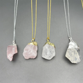 Wholesale Natural Raw Crystal Stone Necklace Rough Crystal Charms Pendant
