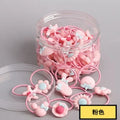 40 Pcs/box Girls Cartoon Flower Bunny Star Elastic Hair Bands Baby Kids Rubber Band Accessories