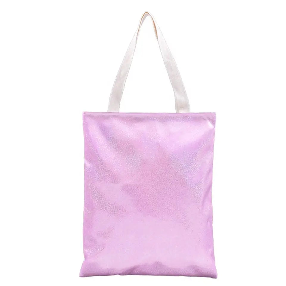 RubySub Glitter Custom Women's Tote Bags Blank Sublimation Tote Bags Tote Shopping Bags Storage