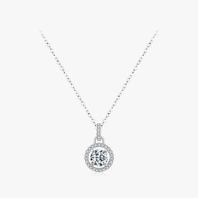 925 Sterling Silver Wedding Bridal Fine Jewelry 1 Carat D Color Moissanite With Certificate Pendant Necklace for Women