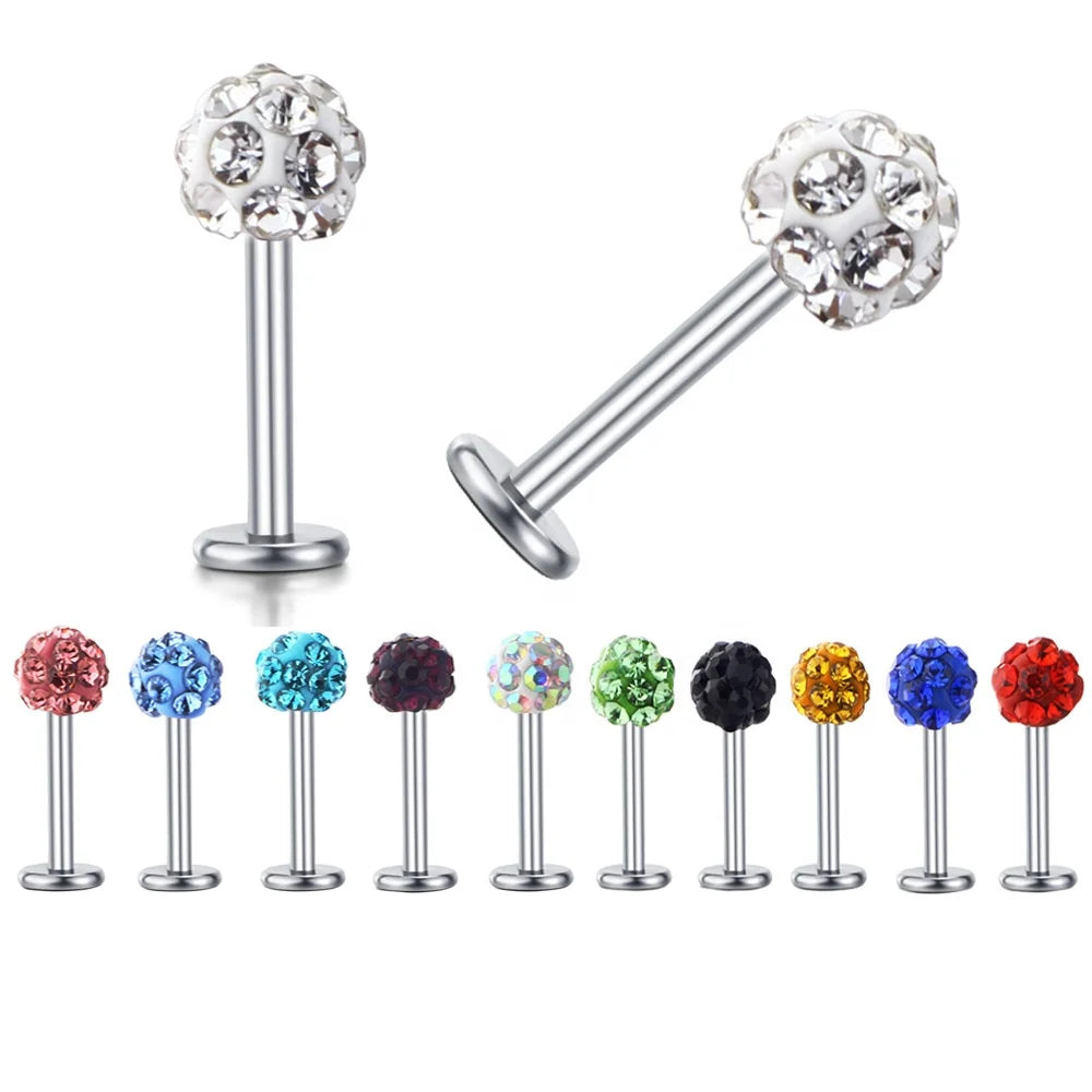 316L Surgical Steel Externally Thread Cartilage Earrings Body Jewelry Externally Thread Helix Tragus Piercing Labret Studs