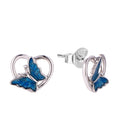 QX Custom OEM 925 Silver Fine Fashion Jewelry Girls Luxury Dark Blue Butterfly Large Women Earrings