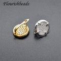 Wholesale Jewelry Findings Anti Fading Gold Silver Plated Metal Brass Micro Pave Round Shape Clasp Earring Hooks