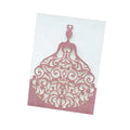 Elegant Quinceanera Wedding Bridal Shower Laser Cut Blush Pink Dress Invitations