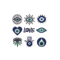 New Design Blue Color Embroidery Iron on Evil Eyes Patches for Clothes Bag Hat