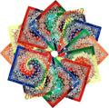 Wholesale Custom Unisex Multifunctional Tie Dye Square Bandana Paisley Printed Breathable Gradient Cotton Head Wraps for Adults
