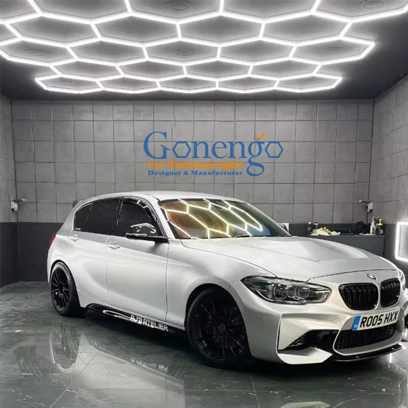 Gonengo Hexagon Detailing Workshop Lights Led for Car Shop Garage Honeycomb Lights Led Work Garage Light Ceiling