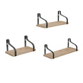 Single Tier Wall Shelf for Living Room Bedroom Rustic Bookshelf Partition Metal Construction for Hanging Flower Pot