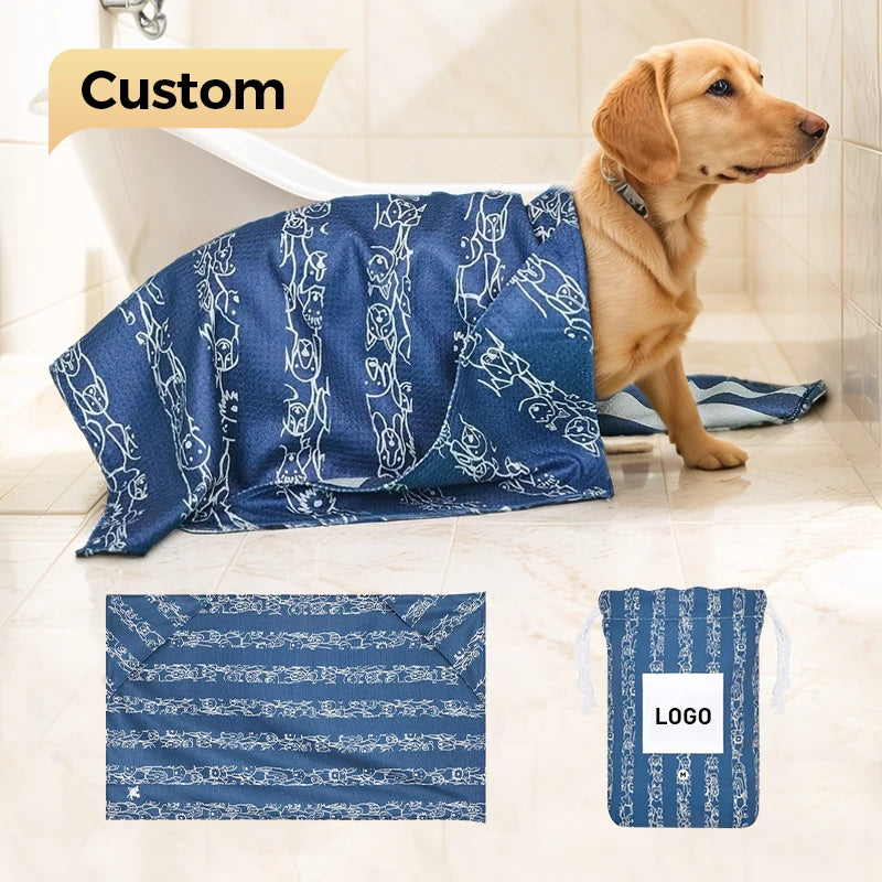 Wholesale Custom Logo Double Layers Ultra Soft Quick Drying Microfiber Waffle With Bag Adjustable Towel