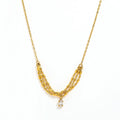 JOOLIM 18k PVD Gold Plated Smile Oval Beads Rope Zirconia Pendant Necklace Stainless Steel Jewelry