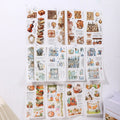 18 Sheets/pack Dual Material Die-cut Sticker Book Soft House Time Series Home Landscaping Theme