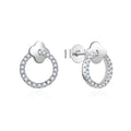POLIVA Wholesale Custom S925 Silver Rhodium 18K Gold Plated Circle 3A Cubic Zirconia Fashion Stud Earrings