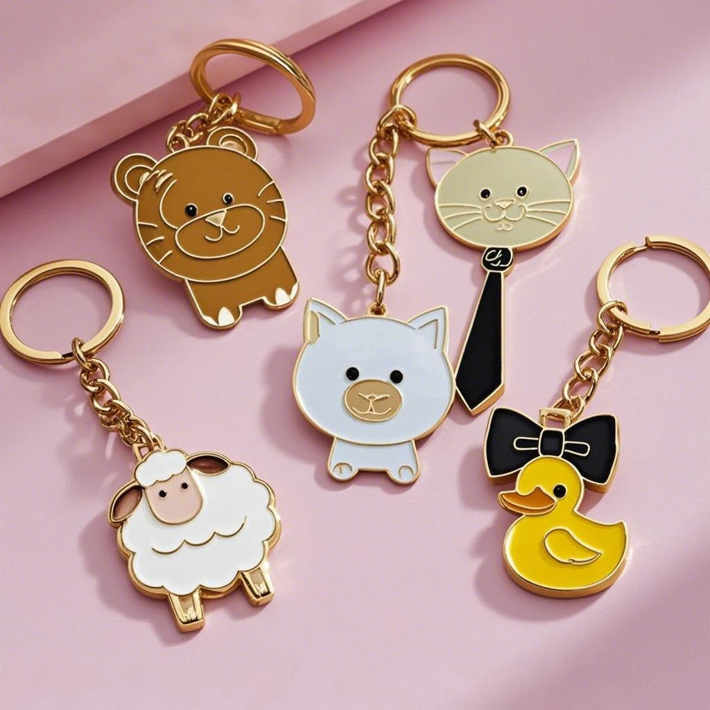Hongdebo Factory Luxury Metal Key Chains Keyring Design Custom Logo Personalised Gold Plated Hard Soft Car Enamel Keychain
