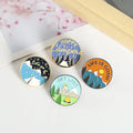 Cartoon Landscape Snow Mountain Pine Tree Pattern Brooches and Pins Zinc Alloy Enamel Lapel Pin