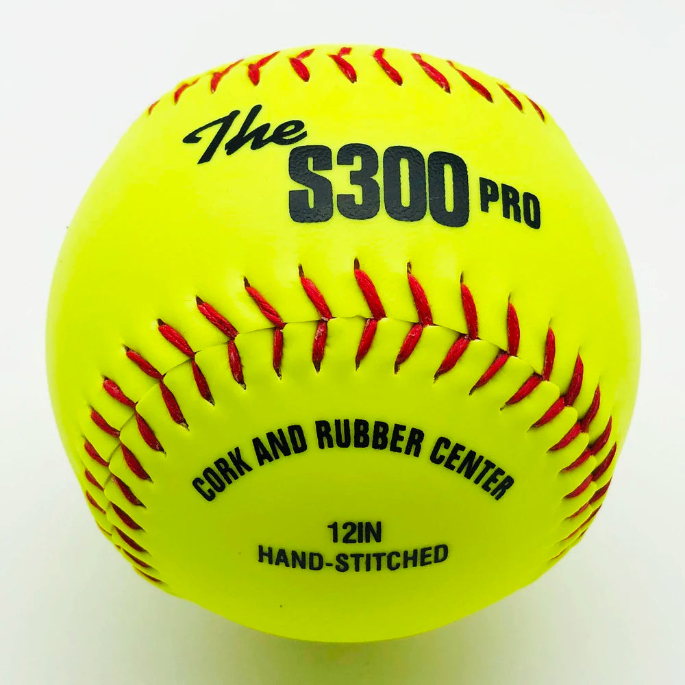12 Inch Yellow Synthetic Leather COR.47375 Lbs Compression Controlled Cork Core Weston S300Y Softball Balls