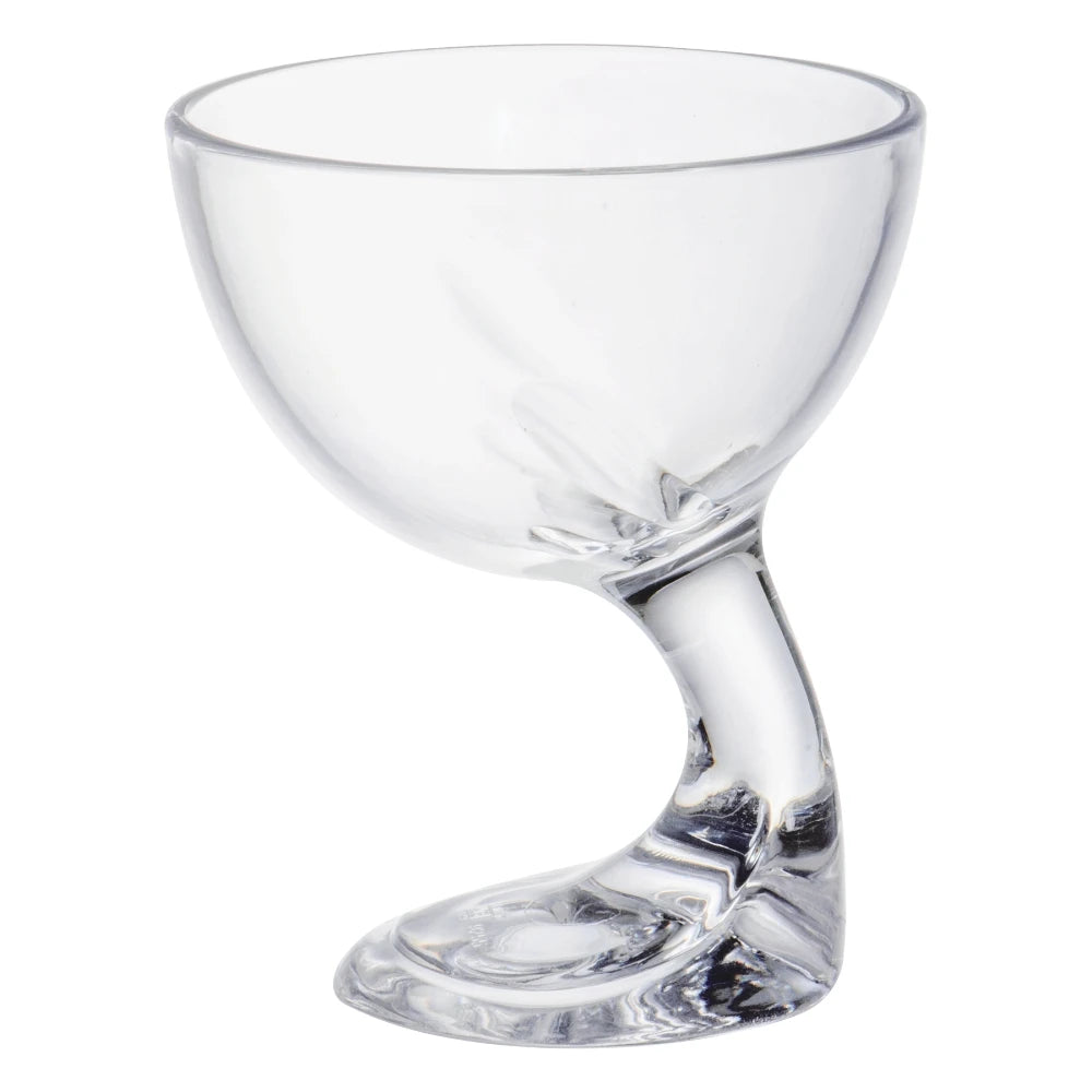 345ml Retro Style PC Ice Cream Cup Restaurant Dessert Cup Thickened Unbreakable High-foot Pudding Asymmetry Design Cup