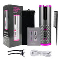 Type-C Cordless Automatic Ceramic Hair Curler LCD Display PTC Heater Anti-Tangle Rechargeable Home Hair Crimper