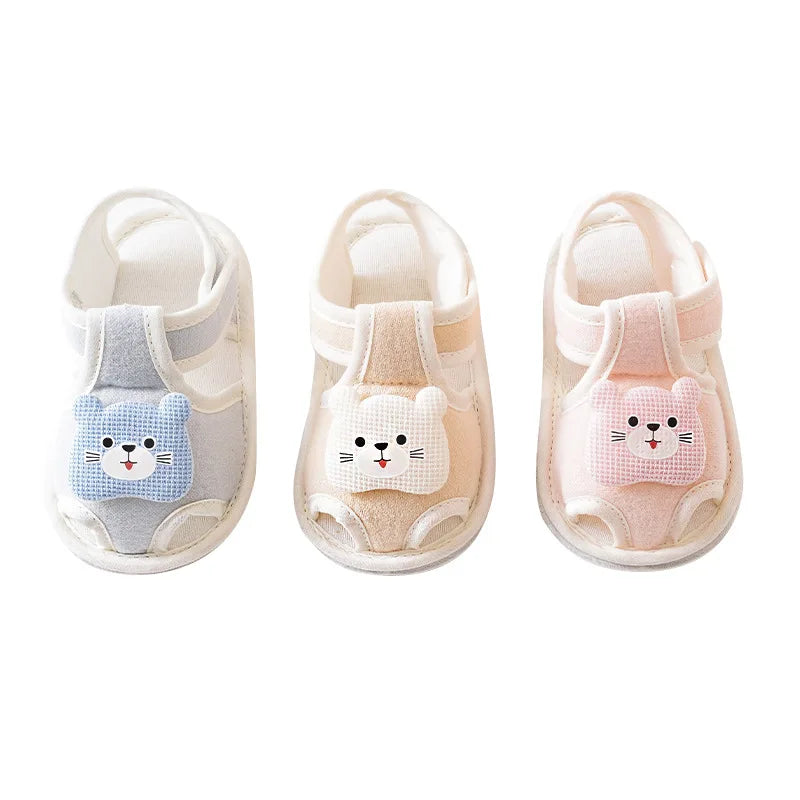 Summer Soft-Soled Baby Walking Shoes Baby Cartoon Design 6-12 Months Non-Slip Breathable Shoes