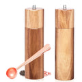 Premium Acacia Wood Grinders with Adjustable Ceramic 8 Inch Refillable Salt and Pepper Mills