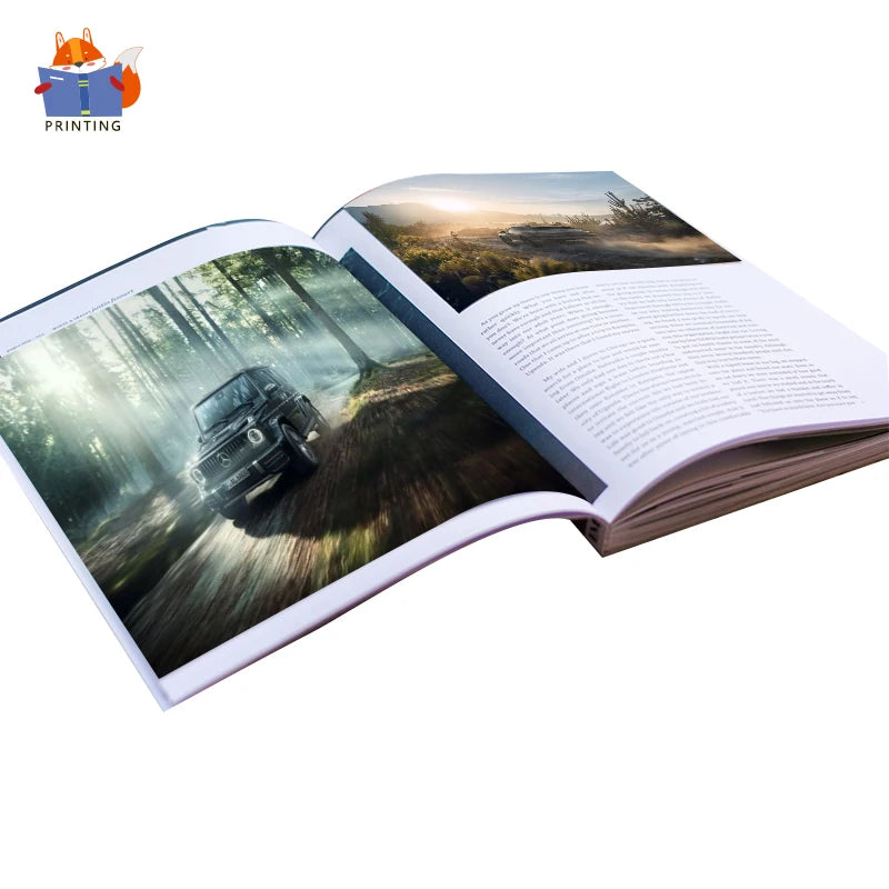 China Printing Factory Custom Supplier Car Magazine Catalog Booklet Perfect Binding Cardboard Varnished Surface Custom Size