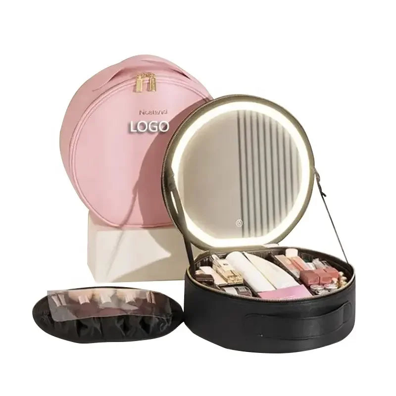 Makeup Bag Custom Logo Printing Pink or Black Makeup Bag Large Capacity Fashion Portable Storage Bag