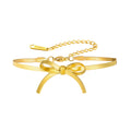 Myshape Bowknot Snake Chain Bracelet Stainless Steel Gold Color Bow Bracelets Minimalist Bow-tie Women Jewelry Birthday Gift