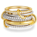 Stainless Steel Interlocking Stackable Rings for Women Four Linked Eternity Band Cubic Zirconia Stackable Ring Set for Girls