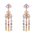 Noble Rose Gold Plated Silver 925 Natural Tourmaline Drop Earrings for Women Mother's Day Jewelry