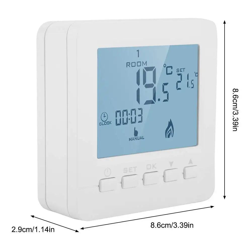 Smart Home System for Gas Boiler HY02B05BW Button Model Home Smart Digital Thermostat for Boiler Heating Battery Power Supply