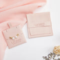 Customized Jewelry Bag Packaging Microfiber Suede Leather Jewellery Pouch Bag with Card